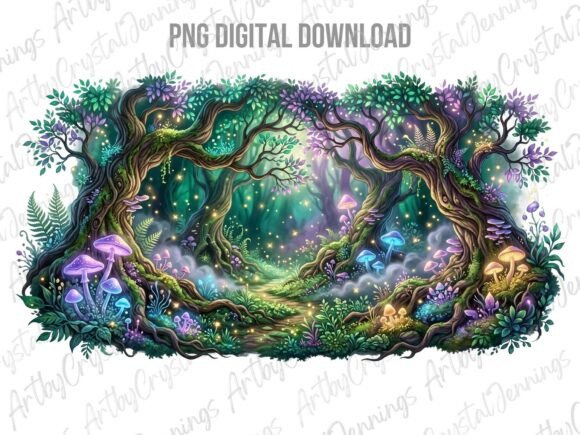 Download Mystical Glowing Enchanted Forest PNG - Forest Collection