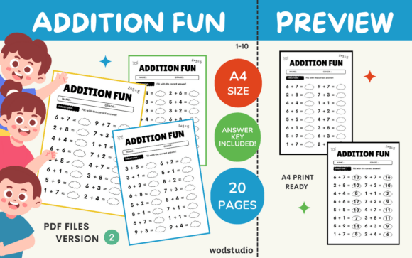 Download Addition Worksheets with Answer Key V2 - Answer key Collection