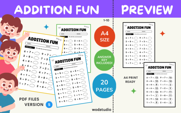 Download Addition Worksheets with Answer Key V5 - Answer key Collection