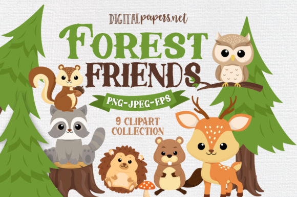 Download Forest Friends Clipart Set - Forest Collection
