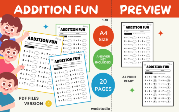 Download Addition Worksheets with Answer Key V4 - Answer key Collection